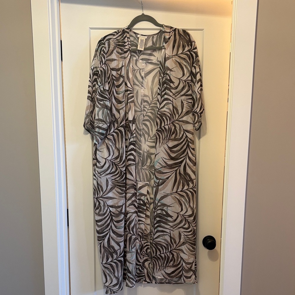Lucky Brand Sheer Leaf Pattern cover up